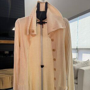 Banana Republic ribbed shawl collar with a full button front closure long cardi